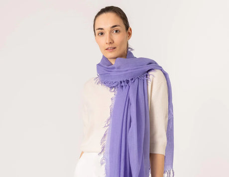 Whisperlight shawl in Electric lavender