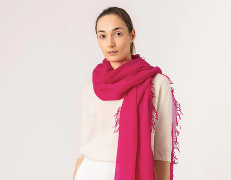 Whisperlight shawl in Fuchsia