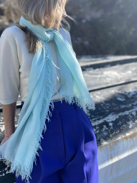 Whisperlight shawl in Bird egg blue