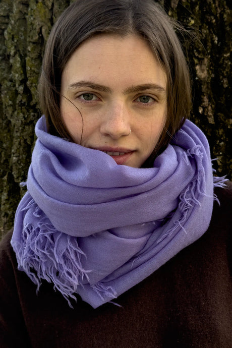 Whisperlight shawl in Electric lavender